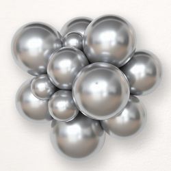 Chrome latex balloon silver - pack of 50 pcs