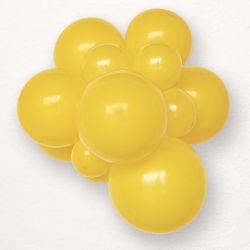 Deep yellow latex party balloons size 13 cm - pack of 100 pcs. 117