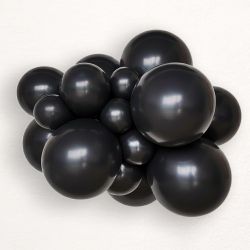 Black latex party balloons size 13 cm - pack of 100 pcs. 025