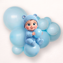 Baby blue balloon size B95 - 30 cm - 11"