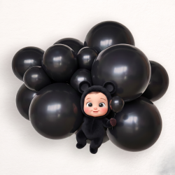 Black latex party balloons standard size - pack of 100 pcs.
