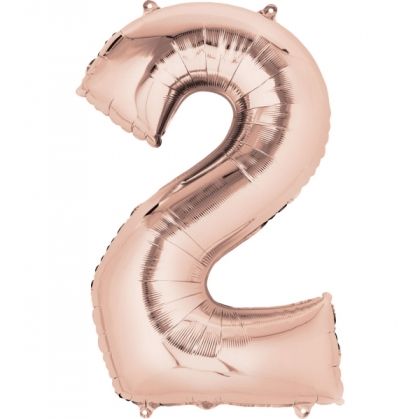 Foil balloon figure 80 centimeters "2" rose gold