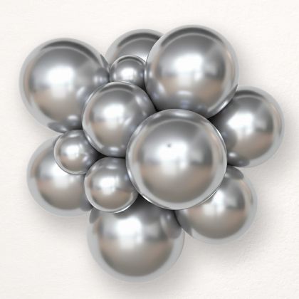 Silver chrome balloon size D5 - 13 cm - 5" 601