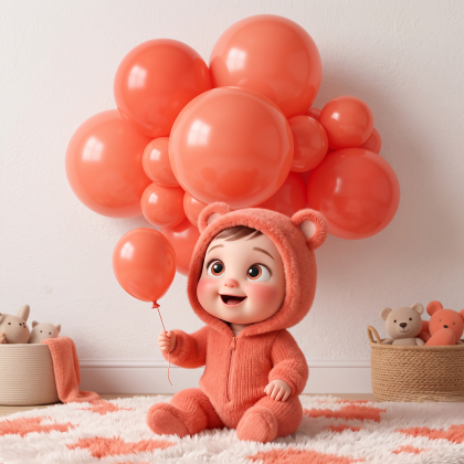 Coral balloon size B95 - 30 cm - 11"
