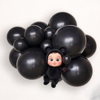 Black balloon size B95 - 30 cm - 11"