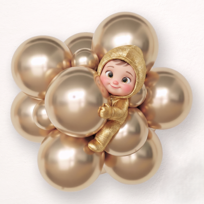 Chrome latex gold balloon