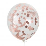Rose gold balloon filling confetti