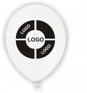 Branding of company balloons - printed on 100 balloons with one-color logo on one side
