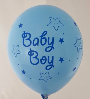 New model! Baby Boy with bear big balloon with print on all 4 sides - for boy - pack of 100 pieces