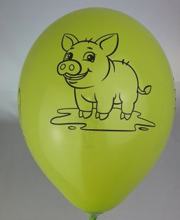 Farm themed balloons - pack of 5.