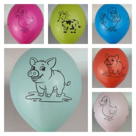 Farm themed balloons - pack of 5.