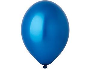 Blue  latex party balloons standard size metallic type - pack of 100 pcs.