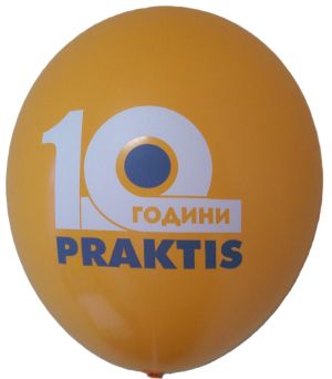 Branding balloons with a two-color logo