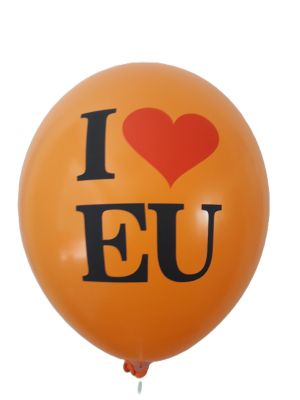 Branding balloons with a two-color logo