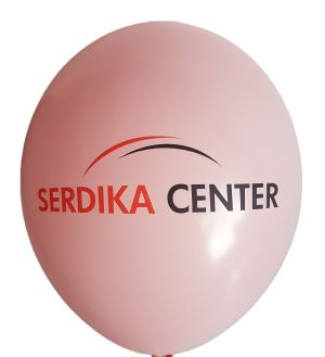 Branding balloons with a two-color logo