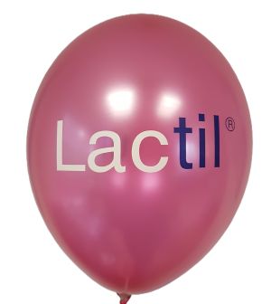 Branding balloons with a two-color logo