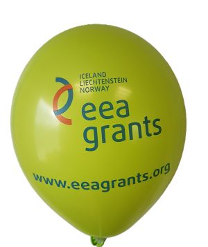 Branding balloons with a two-color logo
