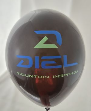 Branding balloons with a two-color logo