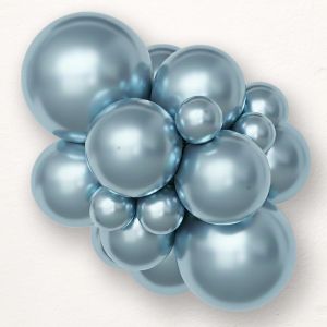 Party chrome balloon with light blue color - pack of 50 pcs.