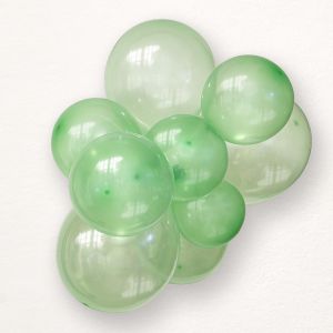Crystal clear balloon with green color - package of 100 pcs. 045