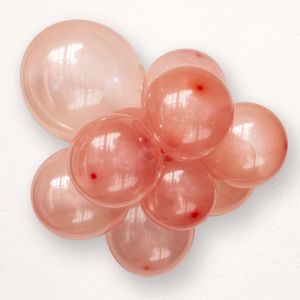 Crystal clear balloon with red color - package of 100 pcs. 041