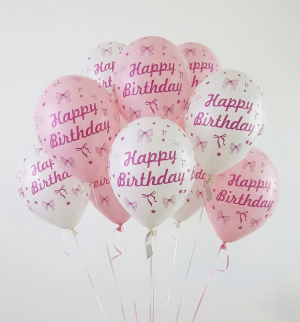 Балони Happy Birthday със панделки пакет от 100 бр.