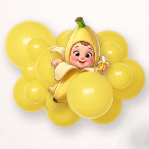Yellow latex party balloons - 100 pcs.