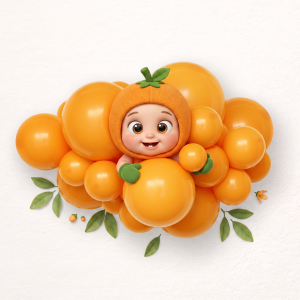 Orange latex party balloons size 23 cm - pack of 100 pcs. 007