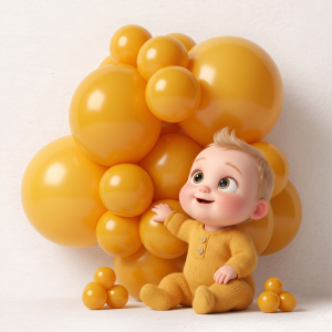 Ocher latex party balloons standard size - pack of 100 pcs.