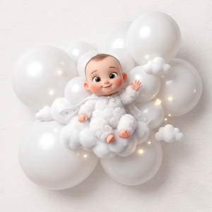 White balloon size B95 - 30 cm - 11"