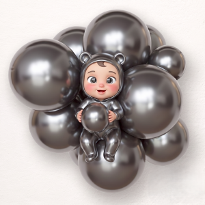 Chrome Latex balloon Atracite - package of 50 pcs. 609