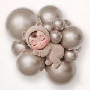 Party chrome balloon with almond color - pack of 50 pcs.