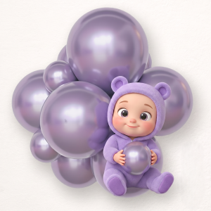 Party chrome balloon with light purple color - pack of 50 pcs.